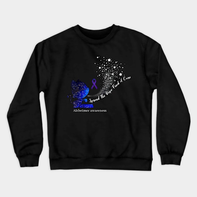 Alzheimer Awareness Spread The Hope Find A Cure Gift Crewneck Sweatshirt by thuylinh8